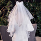 June bride白色頭紗頭飾領證七夕情人節(jié)求婚新娘結婚訂婚登記生日禮物小短紗