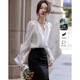 德瑪納【時(shí)髦女主編】春季美拉德襯衫光澤萊賽爾泡泡袖盤(pán)扣襯衣女上衣