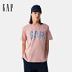 Gap男女裝2025春季新款純棉字母印花logo短袖T恤上衣美版797924 粉色 XS 美碼 S亞洲碼175/88A