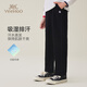 英氏（YEEHOO）男童褲子兒童長褲中大童裝運動褲秋季吸濕排汗休閑衛(wèi)褲 黑色 160
