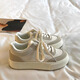 鉑吶苓帆布鞋女士復古潮流厚底板鞋小白鞋學(xué)生百搭舒適運動(dòng)休閑單鞋女鞋 帆布鞋女【米白色】 37
