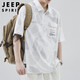 JEEP SPIRIT吉普短袖T恤男士POLO衫夏季冰絲高端上衣服潮工裝半袖 白色 XL