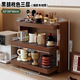 林之語(yǔ)實(shí)木防塵杯架收納柜置物架杯架桌面展示架茶杯咖啡杯餐桌茶具杯架 【全橡膠木】黑胡桃色52x40