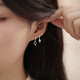 逐青不對稱四芒星999銀耳釘女時尚鏤空星星耳墜足銀耳環(huán)女士新款耳飾 999銀四芒星耳釘 足銀一對