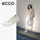 愛步（ECCO）牛皮簡(jiǎn)約系帶舒適休閑板鞋 柔酷零點(diǎn)女鞋220253 白色/灰白色38
