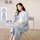 香影藍色小香風(fēng)套裝裙女2026春季新款千金感赫本風(fēng)法式裙子兩件套 藍色 XL