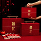 結(jié)婚訂婚彩禮錢盒子禮金盒現(xiàn)金禮盒聘金盒提親裝錢彩禮箱聘禮 絨面喜禮【可裝6-12萬】 中式禮金箱