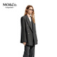 MO&Co.【C+系列】西裝2025春新品含綿羊毛條紋墊肩航海系MBE1BLA003 灰白條色 S 160