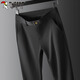 啄木鳥(niǎo)（TUCANO）休閑褲男士冰絲褲春夏季薄款商務(wù)小西褲垂感彈力直筒長(cháng)褲 黑色 32