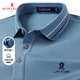 夢(mèng)特嬌（MONTAGUT）【100%絲光純棉 貝殼紐扣】春夏繡花短袖男士POLO衫JG 淺藍 L 