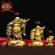 祥瑞禮純銅彌勒佛笑佛布袋佛擺件未來佛家居玄關佛堂供養(yǎng)大肚佛五子笑佛 1號挑金幣彌勒佛（高9cm）