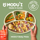 MODU'I嬰兒餐盤(pán)modui進(jìn)口寶寶餐盤(pán)分格餐盤(pán)帶吸盤(pán)ins硅膠輔食碗兒童餐具 豆綠色