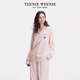 TEENIE WEENIE小熊棉刺繡睡衣女2025春秋季新款小翻領(lǐng)情侶家居服男套裝 珍珠粉 M