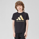 阿迪達斯（adidas）2025新款短袖兒童T恤夏季戶(hù)外運動(dòng)休閑百搭短袖 黑+金  158