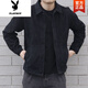 花花公子（PLAYBOY）春秋新款夾克牛仔外套男士韓版潮流百搭寬松工裝日系男春裝夾克男 L22黑色 高端定制 XL