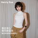 Henny Rue女士背心女網(wǎng)紗拼接刺繡辣妹無(wú)袖上衣含蠶絲修身高彈清涼打底衫女 云朵白 M （建議80-110斤）