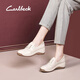 Carl Beck品牌牛筋底軟底單鞋媽媽鞋2024夏季新款厚底坡跟皮鞋軟皮休閑女鞋 米白色 39 245mm