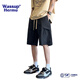 WASSUP HERMU官方工裝短褲男夏季潮牌松弛感cleanfit日系休閑寬松機能風(fēng)五分褲 黑色 2XL （推薦136-154斤）