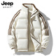 JEEP SPIRIT高檔羽絨棉服男女同款2025春季加厚保暖面包服棉衣情侶棉襖外套男 米色【男女同款】 L