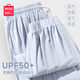 名創(chuàng)優(yōu)品（MINISO）冰絲防曬褲子女2025新款夏季涼感速干運動小個子大碼束腳休閑褲女 灰藍色(空白) L 165 (體重115-130斤)