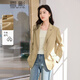 香影休閑黃色小西裝外套女2026春季新款韓版寬松職場(chǎng)顯瘦正肩西服 黃色 S