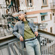 Levi's?SilverTab?25年春夏新款男士美式復古破洞牛仔夾克外套 藍灰 004GK-0001 M