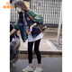 派吉鯊復(fù)古撞色拼接棒球服女外套2025春秋款感短款開衫夾克上衣 綠色 S