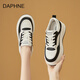 DAPHNE達(dá)芙妮女鞋厚底小白鞋女2025春季新款真皮鞋子女百搭休閑增高板鞋 黑色 37