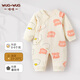 wua·wua新生兒衣服春秋夾棉連體衣嬰兒衣服秋冬季保暖睡衣居家內搭爬服 寶貝熊 66cm