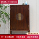 鈞禾 新中式立柜玄關(guān)柜老榆木鞋柜復(fù)古廳柜收納柜雕花儲(chǔ)物高柜全實(shí)木 雙門立柜【圖片色】