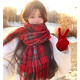 鉑吶苓圍巾女冬季韓版百搭紅色格子學(xué)生保暖新年禮物生日本命年圍脖披肩 圍巾【紅色格子】
