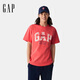 Gap【成毅代言】男女裝2025印花logo圓領(lǐng)短袖T恤藝術(shù)感上衣725626 西瓜紅 L (175/96A)亞洲尺碼
