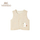 英氏（YEEHOO）24冬款內衣嬰幼兒男女寶寶有機大豆夾棉保暖背心馬甲坎肩 白沙米黃YLPAJ3Q010A 90