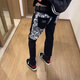 琦喬澤網(wǎng)紅同款輕奢潮牌拼色牛仔褲男士新款精神小伙個(gè)性痞帥修身小腳褲 黑色 30
