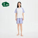 松山棉店小輕松睡衣套裝莫代爾棉夏季薄款短袖家居服女士-紫色XL