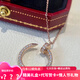 UHFR情人節(jié)禮物輕奢玫瑰金女生項鏈滿鉆時尚雙環(huán)女生項鏈銀網(wǎng)紅潮女生 玫瑰金色釘子有鉆項鏈