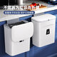 宅麗仕廚房垃圾桶翻蓋7L方形白色家用櫥柜門壁掛式衛(wèi)生間客廳懸掛紙簍