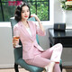 安依蓮白色小西裝女套裝2025春夏新款職業(yè)裝女裝西服外套白領(lǐng)正裝工作服 粉色七分西裝+褲子 L