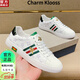 Charm Klooss輕奢品牌2025年新款酷奇小白鞋休閑鞋小蜜蜂男鞋運動(dòng)鞋板鞋男女鞋 【輕奢典藏】A款 頭層牛皮 40 男款【四季百搭】