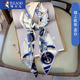 啄木鳥(niǎo)長(cháng)條小絲巾女春秋百搭領(lǐng)巾2024新款綁包時(shí)尚百搭感搭配襯衫圍巾女 錨上帆船-藍白