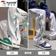 啄木鳥休閑褲男2025夏季新款潮流寬松直筒闊腿褲寬松百搭青少年褲子男 白色+灰色 XL 建議120-145斤