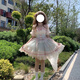 閃動(dòng)少女（SHANDONGSHAONV）洛麗塔lo蘿莉塔原創(chuàng  )芭蕾風(fēng)Lolita連衣裙禮洛麗塔正版現貨 單粉綠色裙子 2XL (135斤到150斤)
