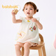 巴拉巴拉女童夏裝嬰兒短袖套裝寶寶兩件套甜美復古國風(fēng)萌 米白10302 100