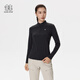 KOLON SPORT/可隆半拉鏈長袖T恤 女子戶外登山S-FUNCTIONAL吸濕速干內(nèi)搭 LKZT5SN064-BK 黑色 L 170/92A