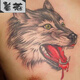 著(zhù)蔻紋身貼女狼頭持久防水紋身貼男胸前霸氣女手臂花臂3D滴血狼頭刺青 狼頭01(主圖款) 1張 1張