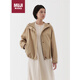 無(wú)印良品（MUJI）女式 不易沾水 風(fēng)帽夾克 女外套春季款 連帽  米色 L