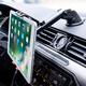米囹車載平板支架ipad電腦支撐架汽車內(nèi)車用導(dǎo)航中控吸盤出風(fēng)口夾L 黑色【吸盤式】可橫豎屏可伸縮桿