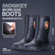 磨砂雨鞋男女加厚防滑耐磨水鞋加棉厚絨水靴工地防水保暖高筒雨靴 磨砂橡膠底-中筒【四季款】 39