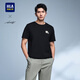 海瀾之家（HLA）短袖T恤男款輕商務(wù)時(shí)尚系列圓領(lǐng)短袖男夏季 【涼感抗菌防螨】黑色5G 2XL 185/100A  推薦83-90kg