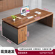木本詩(shī)辦公桌電腦桌辦公室臺式簡(jiǎn)約現代單人簡(jiǎn)易大班臺長(cháng)條老板桌椅組合 煙霞胡桃木160*80+桌厚30+側柜